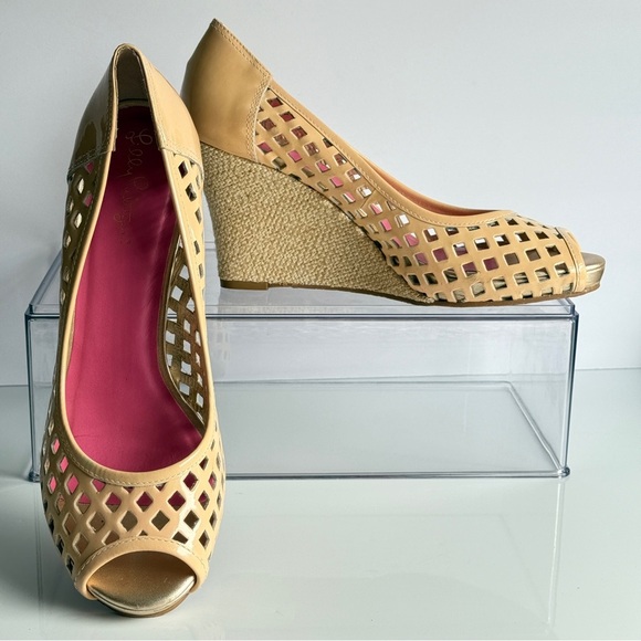 Lilly Pulitzer Resort Wedges Beige Size 8.5 M - Picture 6 of 12